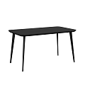 Modern Black Dining Table with Slim Tapered Legs Contemporary Minimalist Design