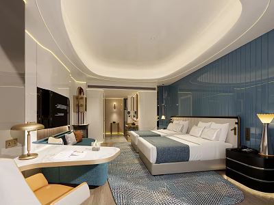 Modern Hotel Rooms Homestay Rooms Hotel Rooms Big Bed Rooms Internet Celebrity Hotel Rooms Featured Rooms Minibar 3d model