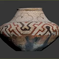 Colorful Ceramic Vase With Intricate Geometric Patterns And Glossy Surface Design 3d model