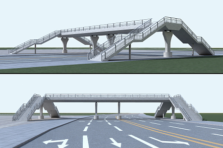 Modern People's Overpass 3d model