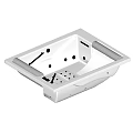 Square White Bathtub With Non slip Pads Built in Handles And Drainage Holes
