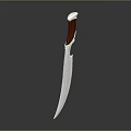 Handcrafted Decorative Knife With Textured Metal Blade And Brown Handle Design