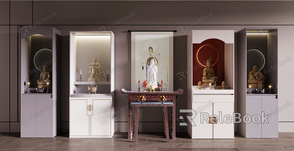 New Chinese Buddhist Cabinet Buddha Statues model