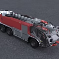 Red Fire Truck With Emergency Ladder And Firefighting Equipment For Rescue