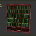 Wooden Bookcase With Multiple Shelves Filled With Colorful Books And Bottom Drawers