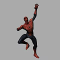 Spider Man Game And Movie Character In Dynamic Jumping Pose With Red Black Costume