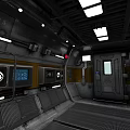 Section 5 Industrial Sci Fi Elevator Corridor With Metallic Walls Control Panels And Ceiling Lights 3d model