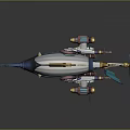 Steampunk Fantasy Airship Featuring Mechanical Wings Propeller And Blue Gold Accents