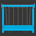 Modern Blue Metal Decorative Ornament Set With Grid Frame Structure For Home Decor