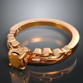 Luxurious Elegant Gold Fashion Ring With Intricate Chain Design And Sparkling Diamond Accent