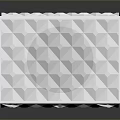 Woman Adorning Transparent Geometric Cube With Polished Metal Base
