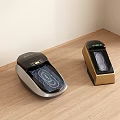 Two Modern Automatic Shoe Cover Dispensers For Home Use On Wooden Floor 3d model