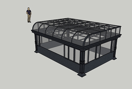 Modern sun room sunshine greenhouse small room 3d model