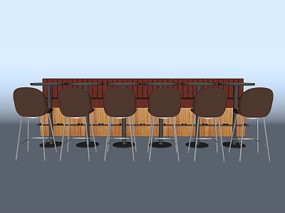 Modern Card Seat Dining Table 3d model