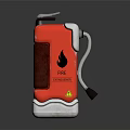 Portable Red Fire Extinguisher With Handle Nozzle And White Base For Fire Safety