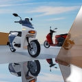 Electric motorcycle e-commerce booth 3d model