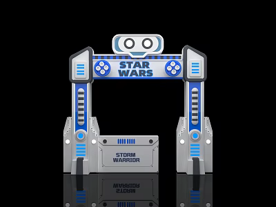 Star Wars Decorative Archway With Stormtrooper Inspired White and Blue Design 3d model