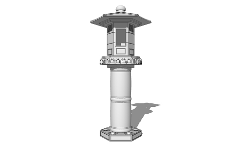 Chinese lawn lamp gabion lamp 3d model