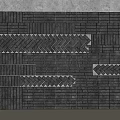 Gray Brick Background Wall Featuring Layered Patterns and Textured Mortar Design