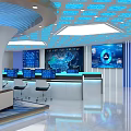 Dispatching Hall Monitoring Center Hall 3d model