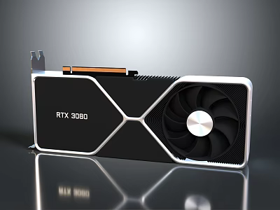 RTX 3090 Desktop Graphics Card Featuring High Performance Cooling Fan and Modern Design 3d model
