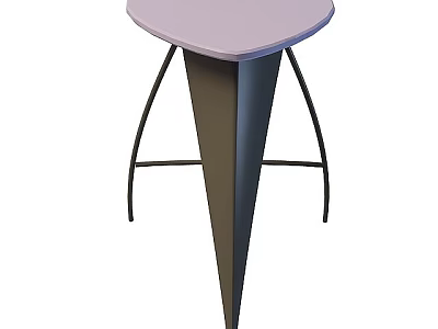 Modern Purple Conical Stool With Metal Frame And Fan Shaped Seat 3d model