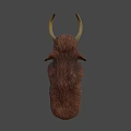 Ancient Mammoth Figure With Long Curved Tusks And Brown Fur