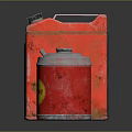Assorted Colored Storage Equipment Containers Including Gasoline Can And Metal Tins