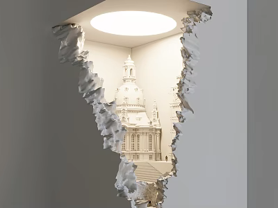 Creative Wall Lamp With Broken Wall Design Illuminating Architectural View 3d model