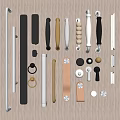 Various Door Handles In Different Materials And Styles For Home Cabinets And Doors