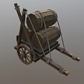 Cart earth cart truck two-wheeler game cart racket wood cart wood cart wood trailer ancient wooden cart low face number low model simple model realistic 3d model