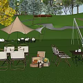 Scenic RV Campsite Featuring Multiple RVs Parked On Green Grass Surrounded By Trees
