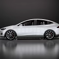 White Modern SUV With Sleek Design Large Alloy Wheels Black Windows And Shiny Reflective Floor