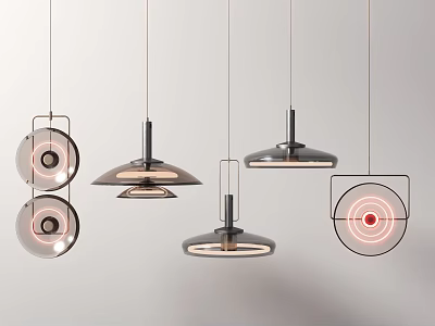 Modern Pendant Lights with Unique Geometric Shapes Metal Frame and Illuminated Design 3d model