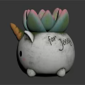 Cute Unicorn Shaped Succulent Planter With Pink Green Leaves and Smiling Face for Home Decor