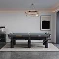 Modern Entertainment Billiard Table With Black Frame Green Felt Surface Sturdy Legs In Contemporary Room