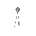 Modern Floor Lamp With Tripod Base And Spherical Mesh Shade Design