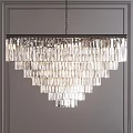 Elegant Modern Crystal Chandelier With Multi Layer Hanging Design For Interior Living Space