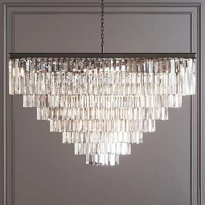 Elegant Modern Crystal Chandelier With Multi Layer Hanging Design For Interior Living Space 3d model