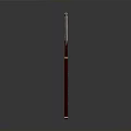 Decorative Double Bladed Axe With Metal Blades Red And Brown Handle And Intricate Design