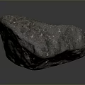 Natural Gray Rock With Rough Surface And Textured Appearance On Dark Background