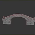 3D Rendered Stone Arch Bridge Model With Symmetrical Structure And Reflection