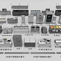 Various Types of 304 Stainless Steel Kitchenware Including Worktables Shelves Sinks and Disinfectors