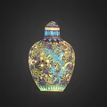 Decorative Cloisonne Vase With Intricate Patterns And Colorful Dragon Phoenix Motifs