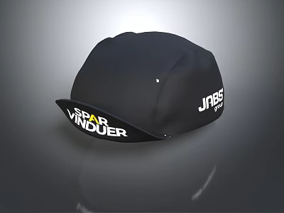 Black Hat with White and Yellow SPAR INDUER JOBE Letters Design Style 3d model