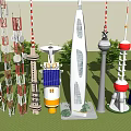 modern signal tower communication tower signal base station signal transmitting tower 3d model