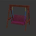 Outdoor Wooden Swing Chair with Sturdy Frame and Comfortable Bench Seat for Garden Patio Relaxation