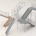 Contemporary Metal Staircase Designs Featuring Various Structures And Railings 3d model