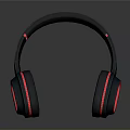 Stylish Black Red Over ear Headphones With Comfortable Earpads And Modern Design