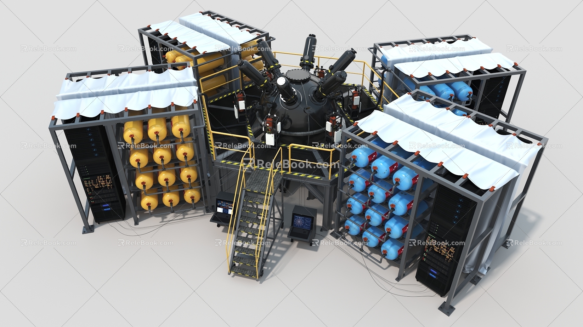 Nuclear Industry Industrial Equipment Electrical Equipment Laboratory Industrial Room Control Room 3d model